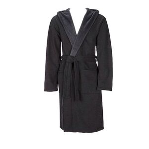 UGG Brunswick Fleece Robe Mens Large Charcoal Shawl Collar Belted Soft Lounge